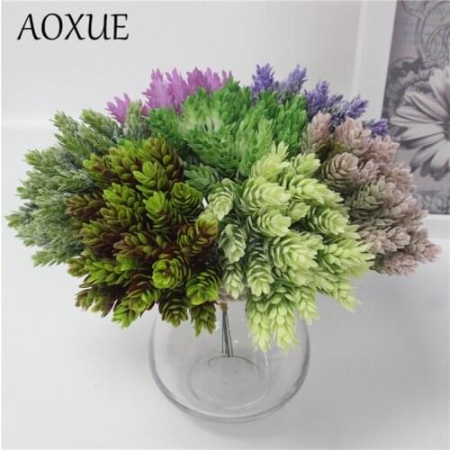 AOXUE 30 heads small pineapple grass simulation green plants plastic small bouquet artificial pineapple home decoration flowers