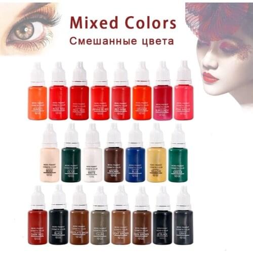 Mixed Colors Tattoo Ink Microblading Permanent Makeup Pigment Fastness Professional Eyebrow Micro Lip Body Art Tattoo Ink Set