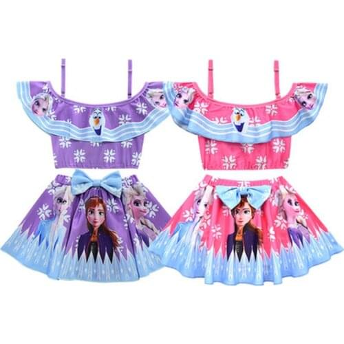 Frozen Aisha Childrens Swimsuit Set Girls' Swimsuit Vest Skirt Two-piece Dress Dance Costume Childrens Swimsuit Comfortable