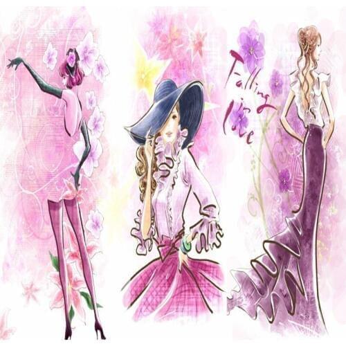 Dropshipping Colomac Custom Mural Wallpapers 3d Fashion Trend Women Clothing Store 3d Behang Photo Wallpaper Papel De Parede