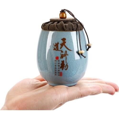 Ceramic Tea Caddy Kitchen Food Container Storage Bottle Porcelain Portable Mini Travel Sealed Cans Candy Spice Jars Canister