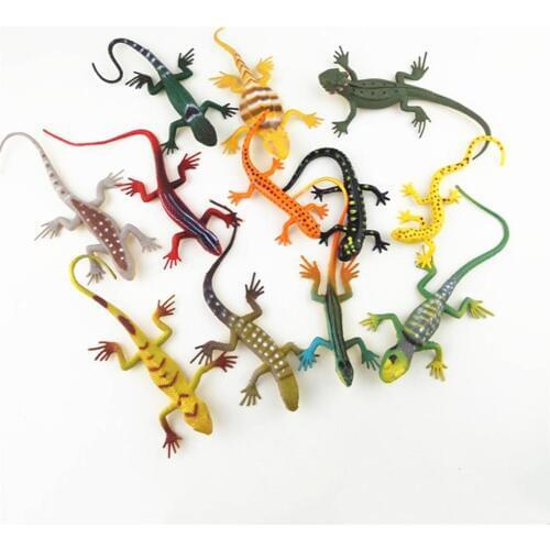 12Pcs Mini Simulation Lizard Gecko Animal Model Magic Trick Kids Education Toy New