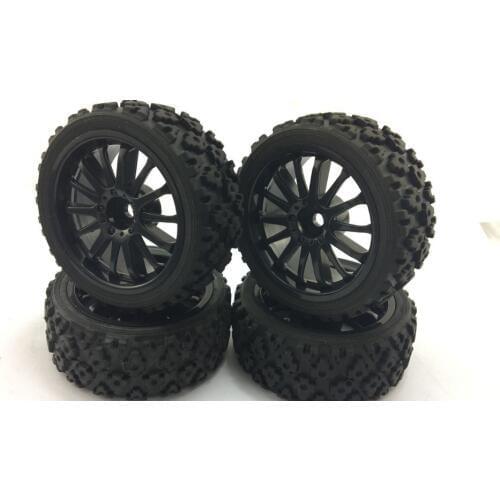 1/10 On Road fouring Soft V Tread Rubber Car RC Wheels and Tyres Black x 4pcs For HSP Redcat HPI KYosho Tamiya ACME FS Drift