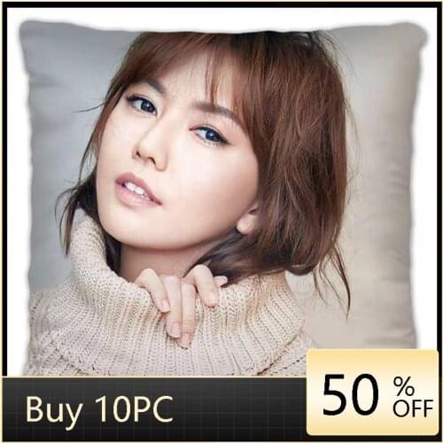 Song "meet" "Green Light" Female Singer Stefanie Sun Pillowcase Star Photo Poster Cushion Cover Home Decor Throw Pillow Covers