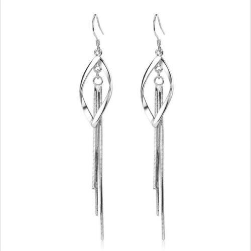 New Fashion Women Long Tassel Earrings Jewelry Charm 925 Sterling Silver Earring Female Engagement Accessories Piercing Earrings