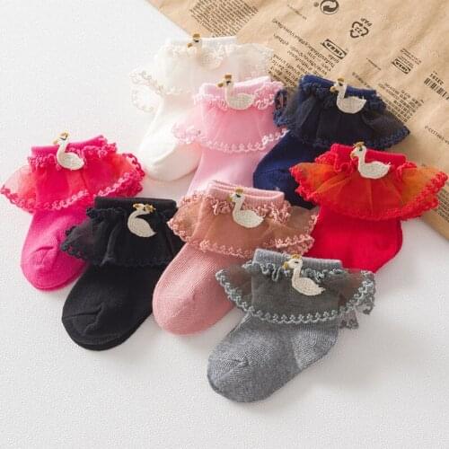 Princess Solid Color Short Baby Sock Sweet Lace Ruffle Socks For Baby Girl Soft Cotton Cartoon Animal Newborn Toddler Sock