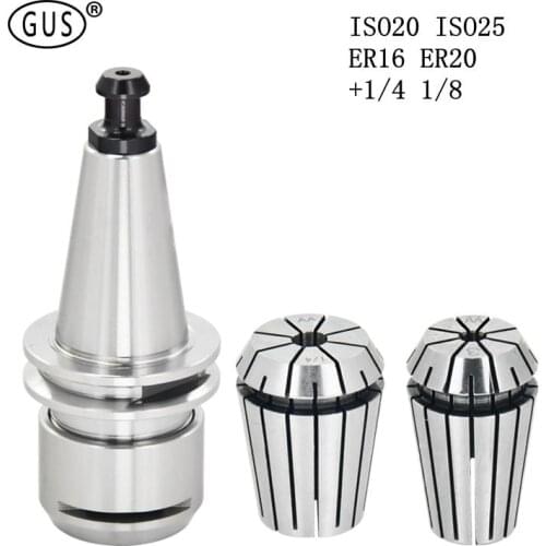 Precision 0.002 1set ISO10 ISO20 ER16 ISO25 ER20 35L collet chuck +1/4 1/8 collet tools holder engraving machine lathe milling