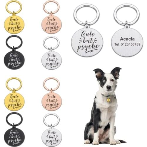Personalized Pet ID Tags Keychain Free Engraved Pet ID Name for Cat Puppy Dog Collar Tag Pendant Keyring Pet Accessories