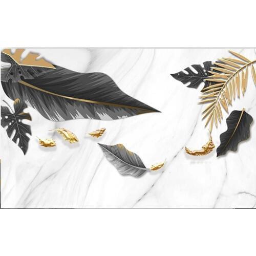 Custom photo wallpaper for walls 3 d mural wallpapers European watercolor golden plant small fresh bedroom background wall paper