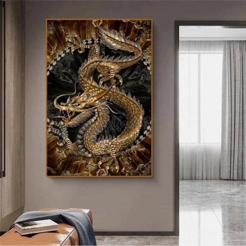 Canvas Painting Posters And Prints Modern Art Painting Chinese Dragon Pictures Home Living Room Decoration Frameless
