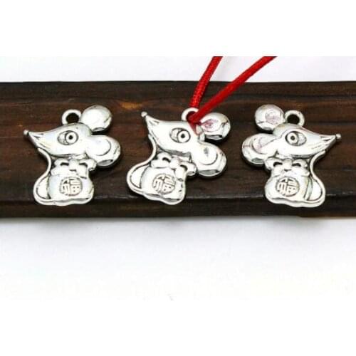 20pcs/lot Tibetan Silver Pendant spacer mouse Loose Bead Spacer Beads Connectors for DIY Jewelry Making bracelet rfg4