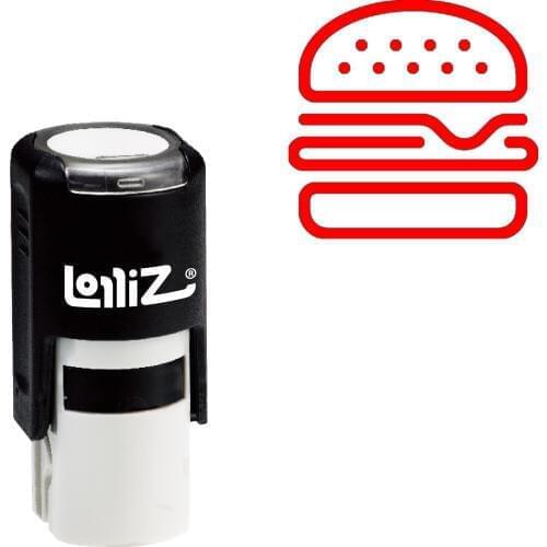 LolliZ Burger Self-Inking Rubber Stamp - Modern Symbol Series