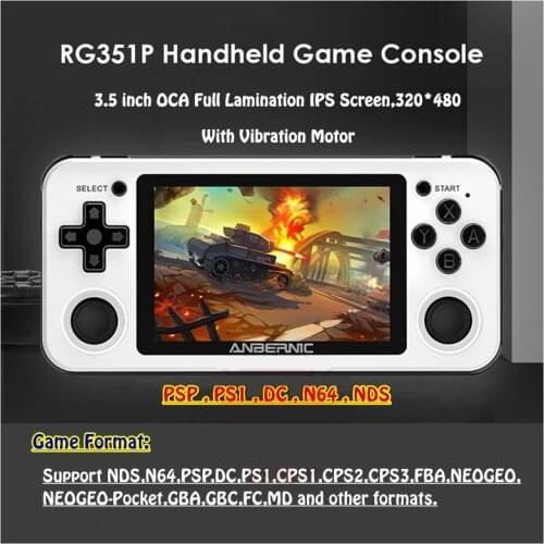 RG351P ANBERNIC Retro Game Console 64G RK3326 Linux System PC Shell PS1 Game Player Portable Pocket RG351 Handheld Game Console