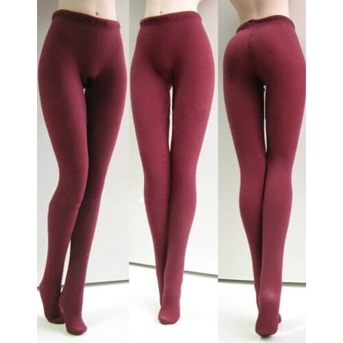 Handmade 1/6 Scale Female Soldier Pantyhose Silk stockings Black Red Burgundy Clothing for 12inch TBLeague phicen doll