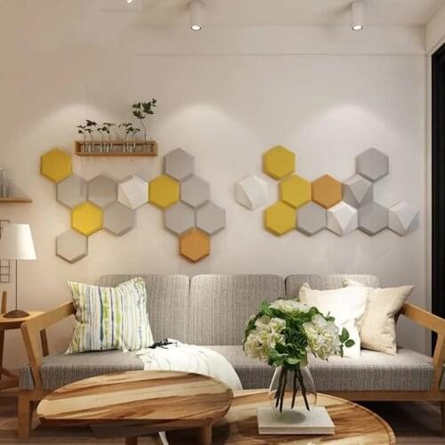 Hexagon Bed Headboards 3D Wall Stickers Tatami Background Decor Head Board Cabecero Headrests Bedroom Self-adhesive Wallpaper