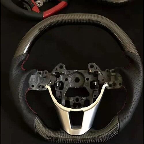 Cuatomized Real Carbon Fiber Sports Steering Wheel Alcantara Leather compatible for Mazda Axela ATENZA CX4 CX5 2010-2021
