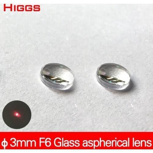 Diameter 3mm focus length 6mm Glass Aspherical laser focusing lens Optical collimating lens 500 to 850 nm AR coated customizable
