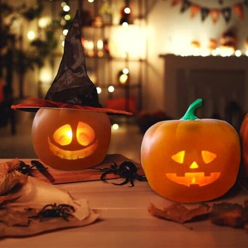 Halloween Pumpkin Light LED Change Face Table Top Decoration Pumpkin Party Talking and singing Halloween Party Decor For Home
