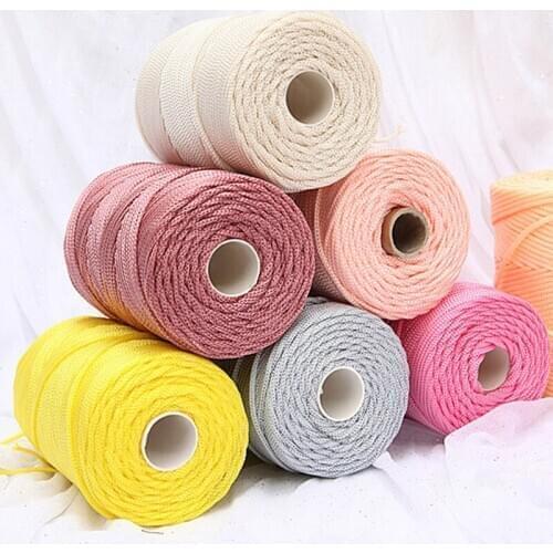 1Pcs=240g of light viscose ice rope summer sun hat hand woven diy hook cushion hollow bright silk medium thick wool