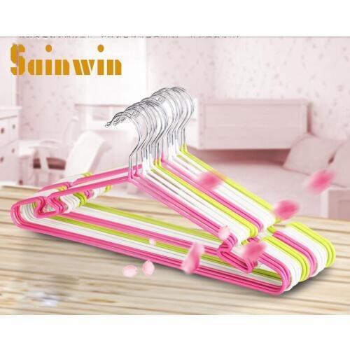 Sainwin 20pcs/lot 41cm stainless steel hanger clothes hanging dip wet-and-dry overstretches racks clothing hagners for clothes