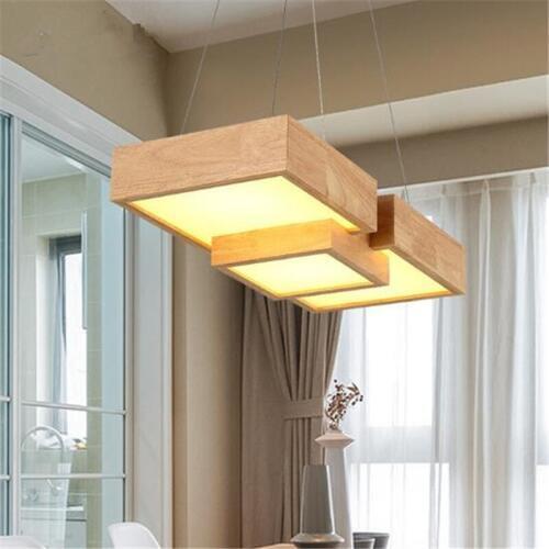 Japanese Modern Simple Creative Wooden LED Pendent Lamps Rectangular Wood Lights For Living Room Dining Room Free Shipping
