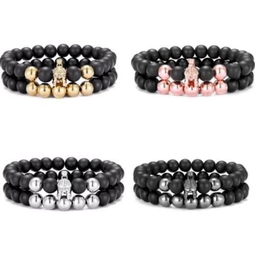 2pcs/lot 8mm helmet gold silver copper cz zircon cubic zirconia beads bohemian Bracelet Stone Bangles cbrt3