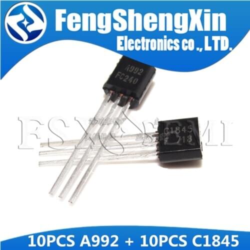 20PCS 2SA992 TO-92 2SC1845 TO92 10pairs (10PCS A992 + 10PCS C1845) hi-fi the tube PNP SILICON TRANSISTOR