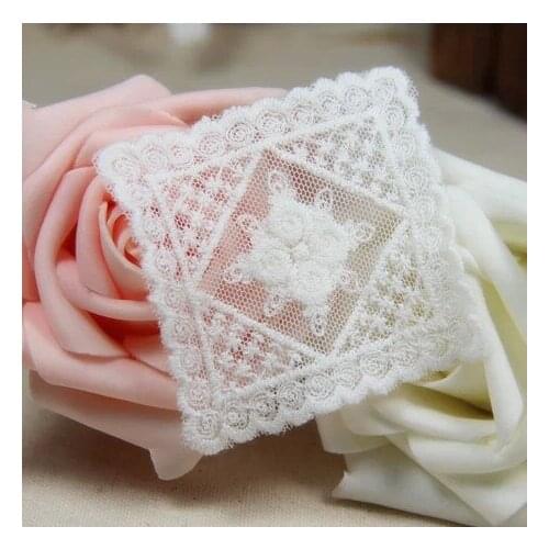 20PCS New arrival DIY square shape lace applique patches for Sewing garment Free Shipping