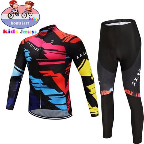 2021 cycling jersey kids Long Sleeve Cycling Jerseys Cycling clothing children bicycle jersey Team bike Cycling jersey set