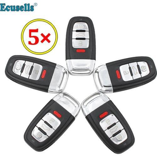 5pcs/lot 4 buttons Smart Remote Key Shell Case Fob 3+1 Button for Audi A3 A4 A5 A6 Q5 Q8 S4 Uncut Blank HAA HU66 Blade