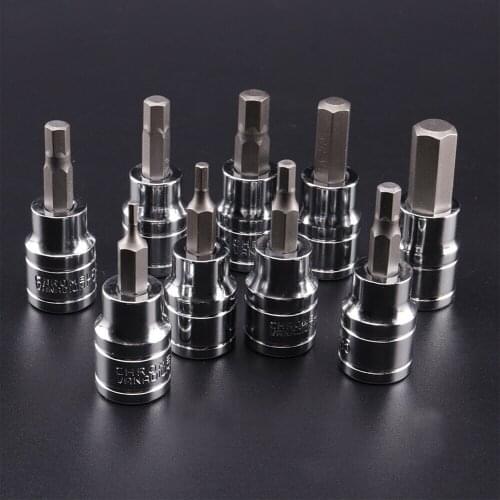 9pcs/set Allen Key Sockets Hex Bit Socket Set 3/8\" Drive & Drill Metric 2-10mm Socket Wrenches 9*Hex Bit Sockets