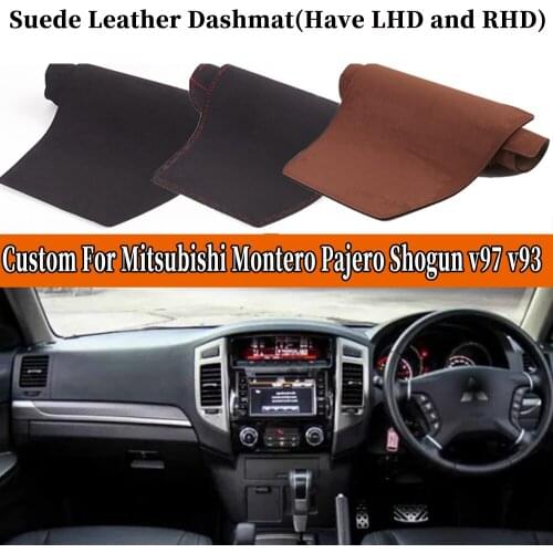 Accessories Suede Leather Dashmat Dashboard Cover Pad Dash Mat Carpet Car-styling For Mitsubishi Montero Pajero Shogun v97 v93