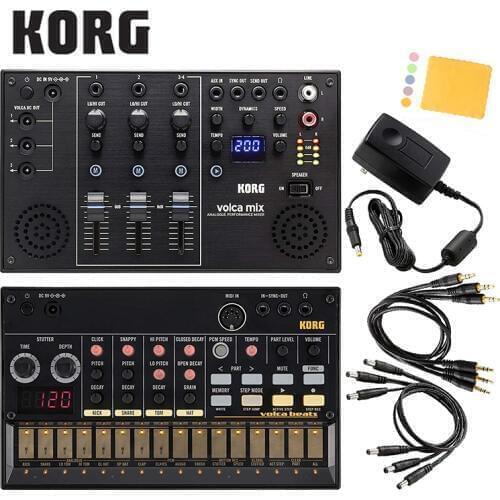 Korg Volca Beats Analogue Drum Machine Bundle with Korg Volca Mix and Polishing Cloth [Volca Beats+Volca Mix+Polishing Cloth]