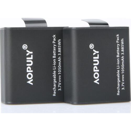 AOPULY Rechargeable Battery 2Pcs PG1050 For SJCAM SJ4000 SJ5000 SJ6000 SJ8000 EKEN 4K H8 H9 GIT-LB101 GIT PG900 1050 BATTERY