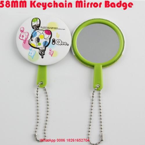 58mm Keychain Mirror Button Badge Blank Material DIY Button Badge Material Mirrior badges keychain 100pcs/PKg