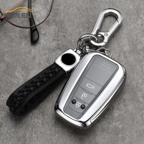TPU + PC Car Remote Key Case Cover For Toyota Prius Camry CHR C-HR RAV4 Corolla Prado Avalon Keychain Holder Shell Accessories