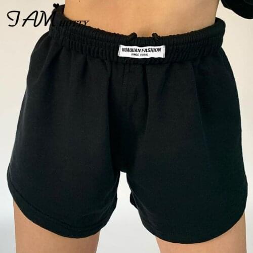 Black Elastic High Waist Jogging Cycling Shorts Women Summer Casual Cotton Sweatpants Ladies Fitness Capri Trousers 2021Iamhotty