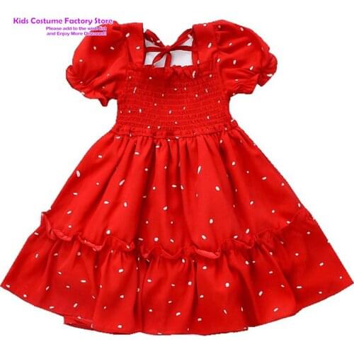 2021 New Baby Girls Short Sleeve Casual Dresses Summer Kids Dot Printed Dress Girl Pure Dress Children Clothing 1-6Years