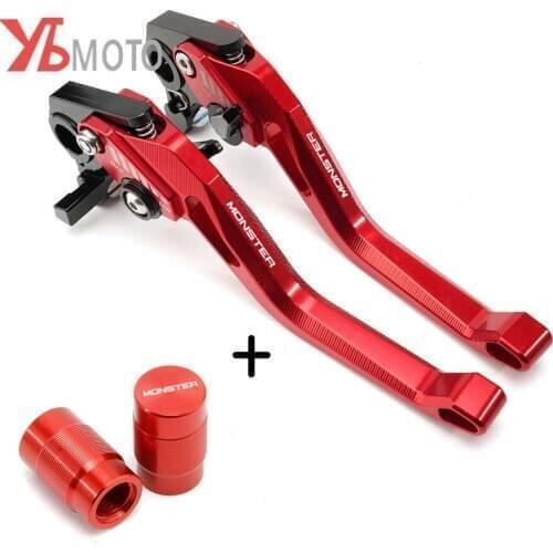 For DUCATI MONSTER 696 796 695 620 400 Motorcycle Aluminum 5D Brake Clutch Levers & Tire Value Cap