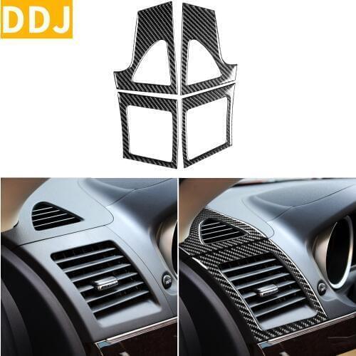 For Mitsubishi Lancer GTS ES DE 2008-2015 Carbon Fiber Both Side Air Outlets Defogger Vents Frame Stickers Interior Accessories