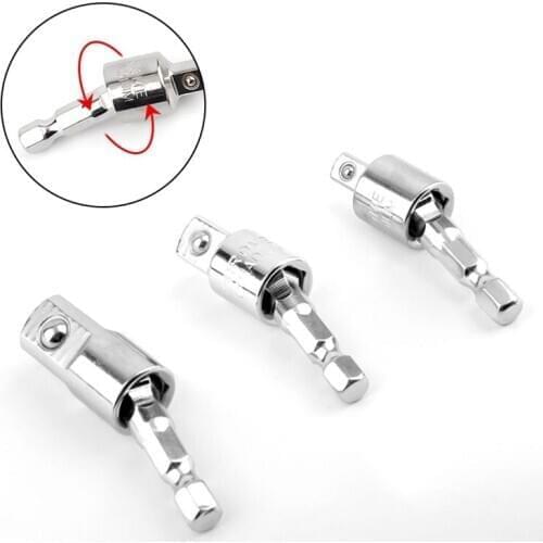 Electric Drill Socket Adapter 1PC 1/4"3/8"1/2" for Impact Driver With Hex Shank To Square Socket Drill Bits Rotatable Extension