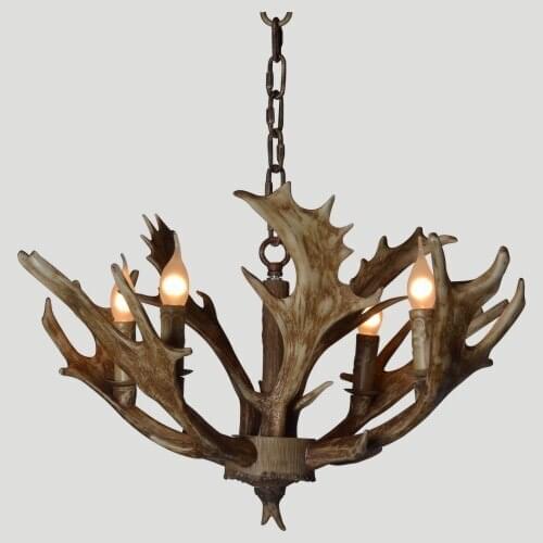 European style 5/8 heads pendant lamp retro 5bar pastoral Art restaurant study creative antlers pendant light ZA830457