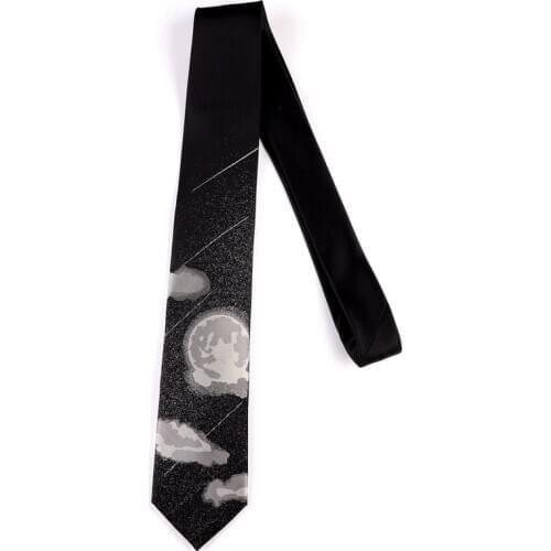 Free Shipping New Male mens Original design student tie female retro personality gift necktie moon flashy embroidery 7CM