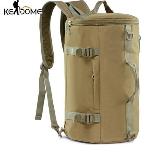 Multifunctional Climbing Bag Round Bucket Men Women Travel Duffel Male Oxford Shoulder Bag Suitcase Luggage Outdoor Sport XA67D