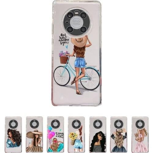 Fashion Princess Girl Female love Phone Case Transparent For Huawei honor V 40 30 20 X note 10 pro lite max s Soft TPU Clear