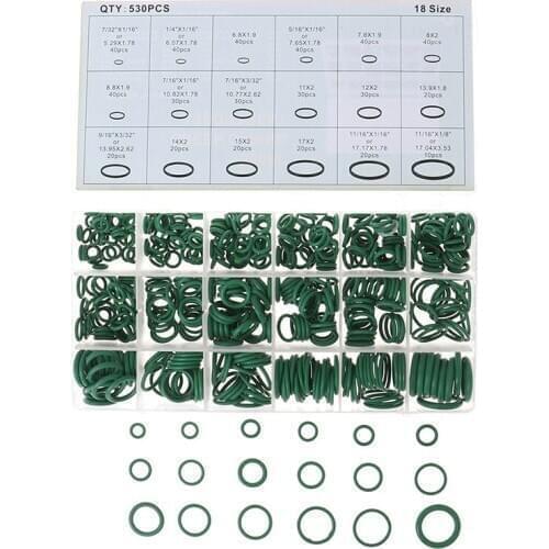 530Pcs Seal O-ring R134a Repair Car Air Conditioning Rubber Sealant Box Set