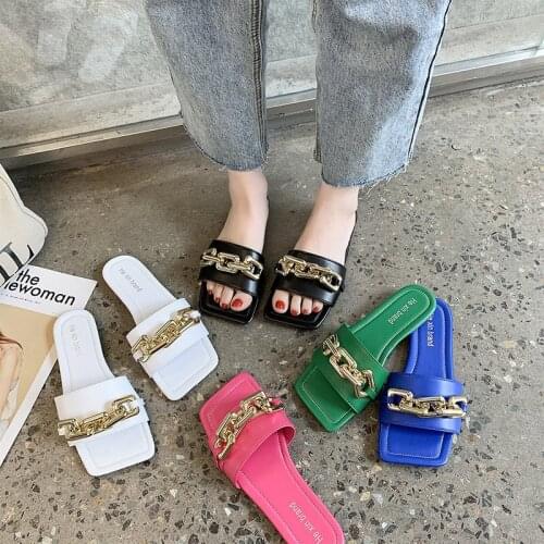 Summer New Ladies Slippers Fashion Candy Color Sandals Flat Heel Outdoor Leisure Ladies Sandals and Slippers Women Slippers