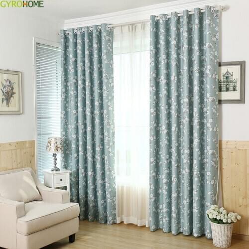 Pastoral Curtains Living room Bedroom Balcony kapok pattern Blackout Drapes