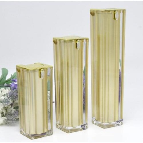 50ML square shape plastic acrylic airless pump bottle for lotion/emulsion/serum/liquid foundation/whitening essence skin care