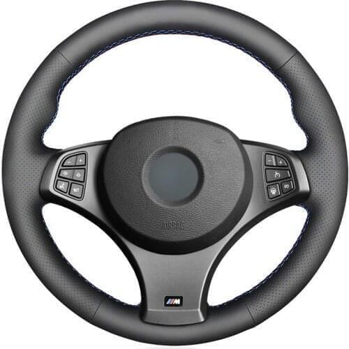 Hand-stitched Black PU Faux Leather Custom Car Steering Wheel Cover for BMW X3 (M Sport) E83 2005 2006 2007 2008 2009 2010